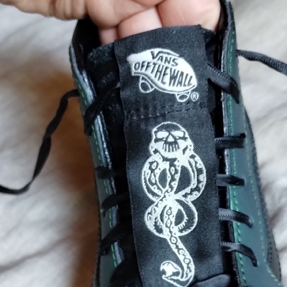 Vans OFF THE WALL  Iridescent Green High-Top Sneakers Slytherin Dark Mark Sz8 - Picture 5 of 10